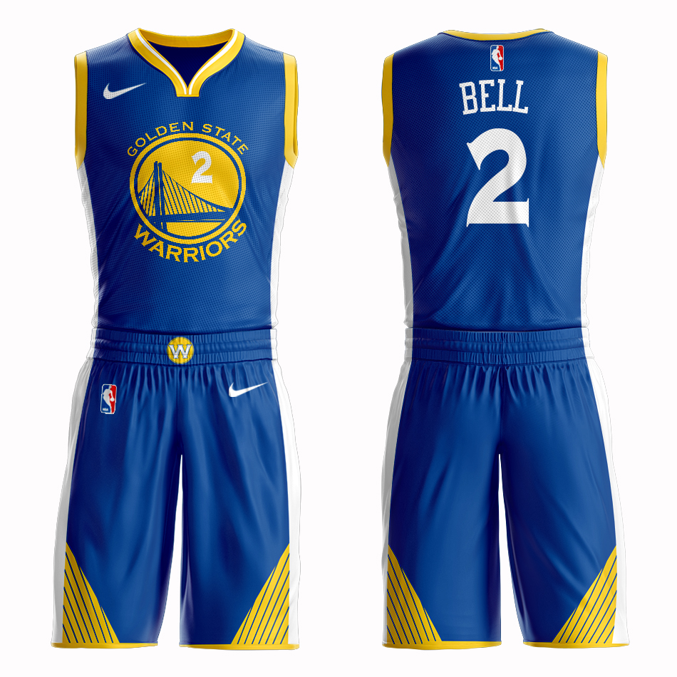 Men 2019 NBA Nike Golden State Warriors #2 Bell blue Customized jersey